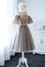 A Line Knee Length Tulle Homecoming Dress with Sleeves, Cute Short Prom Gown UQ2189