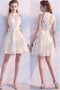 Cute Sleeveless Short Lace Homecoming Dress, Mini Graduation Dresses UQ1972