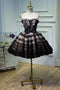 A Line Sheer Neck Tulle Homecoming Dress with Bowknot, See Through Short Formal Dress UQ1979