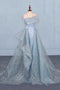 Gorgeous Strapless Puffy Prom Dress, Glitter Sheath Evening Dress with Detachable Train UQ2335