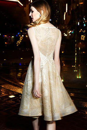 Gorgeous A Line Knee Length Homecoming Dress with Rhinestones, Princess Party Dress UQ1982