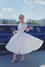 Ivory Off the Shoulder Ankle Length Satin Prom Dress, A Line Homecoming Dress UQH0052