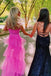 Hot Pink New Style Spaghetti Straps Floor Length Prom Dress with Ruffles UQP0089