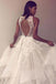A Line Sleeveless Tulle Prom Dress with Lace Appliques, Beach Wedding Dress UQ2443