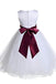 White Sleeveless Puffy Long Flower Girl Dresses, Cute Flower Girl Dress with Sash UF063