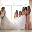 Pink Mermaid Bridesmaid Dresses Sweetheart Maid Of Honor Gowns Ruffles Dress for Wedding UQB0024