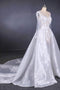 Gorgeous Long Sleeves Sweetheart Wedding Dress, Whit Bridal Dresses with Applique UQ2291