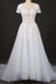Puffy Short Sleeves Tulle Bridal Dress with Lace Appliques, Long Train Wedding Dress N2294