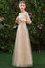 Floor Length Long Sleeve Tulle Evening Dress with Appliques, Prom Gown UQ2319