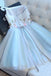 A Line One Shoulder Juniors Tulle Homecoming Dresses, Cute Graduation Dress with Flower UQ1944