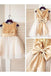 Golden Sequin Cute Tulle Flower Girl Dresses with Bow-knot on the Back UF067