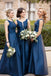 Modest A-line Satin Sleeveless Floor Length Simple Bridesmaid Dresses Prom Gowns UQ2512