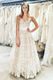 A Line Sweetheart Sleeveless Floor Length Lace Wedding Dress, Lace Up Back Bridal Dress UQ2493
