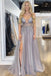Spaghetti Straps Floor Length Beading Prom Dress with Rhinestone, Long Evening Dress UQ2591