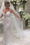 Gorgeous Mermaid Sweetheart Chapel Train Sequined Wedding Dress UQ2501