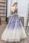 Ombre Puffy Strapless Sparkly Prom Dress, Long Party Dresses UQ2315