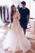 Elegant Long Sleeves Sheer Neck Tulle Wedding Dress Bridal Dress UQW0037