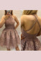 A-Line Criss Cross Straps Back Tulle Homecoming Dress With Appliques, Cute Dress UQ1916