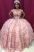 Gorgeous Off the Shoulder Prom Dress with 3D Flowers, Ball Gown Quinceanera Dress UQP0184