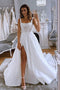Gorgeous Straps Lace Appliques Wedding Dress, White New Style Bridal Dresses UQW0080