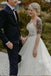Charming Lace Ruffles Tulle Puffy Spaghetti Strap Wedding Dresses, Beach Wedding Dress UQ1773