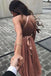 Simple A Line V Neck Tulle Tea Length Homecoming Dress, Prom Dresses UQH0028