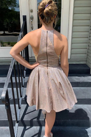 Sparkly Sleeveless Short Homecoming Dress, Shiny A Line Cute Short Prom Dresses UQ2125