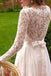 Vintage Long Sleeves Chiffon Wedding Dress with Lace, Flowy Beach Wedding Dress UQ2431