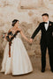 Simple Ivory Sleeveless Beach Wedding Dress, Floor Length Satin Spaghetti Straps Bridal Dress UQ2490
