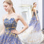 Ombre Puffy Strapless Sparkly Prom Dress, Long Party Dresses UQ2315