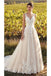 Elegant Sleeveless V Neck Tulle Wedding Dresses with Lace Appliques, A Line Bridal Dress UQ2374