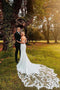 Botanical Sweetheart Wedding Dress with Long Train, Mermaid Bridal Dress with Lace UQ2556
