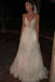 New Style A Line Deep V Neck Sequined Prom Dresses, Spaghetti Straps Floor Length Dress UQ2404