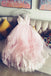 Light Pink Spaghetti Straps Tulle Long Prom Formal Dress, Puffy Party Dress UQP0044