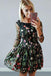 A Line Cute 3D Lace Homecoming Dress with Long Sleeves, Cute Prom Dress with Flowers UQ2163