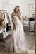 Chic Off Shoulder Lace Boho Wedding Dress, Beach Wedding Gown UQW0045