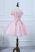 A Line Off the Shoulder Tulle Short Homecoming Dress with Flowers UQH0107