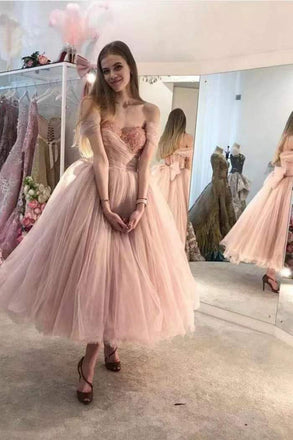pink off the shoulder ankle length prom dress.jpg