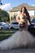 Mermaid Off-the-Shoulder Long Sleeves Applique Court Train Tulle Plus Size Dresses N2226