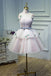 Puffy Straps Tulle Homecoming Dress with Flowers, Princess Graduation Dress with Belt UQ1973