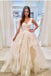 Puffy Straps Long Beach Wedding Dresses, Unique Cascading Ruffles Bridal Dresses UQ1759