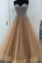 Puffy Sweetheart Floor Length Beading Prom Dress, Glitter Long Formal Dress with Crystals UQ2564