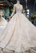 Princess Long Sleeves Sheer Neck Ball Gown Lace Wedding Dresses, Long Bridal Dress N1931