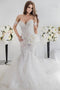 Charming Mermaid Style Off-the-Shoulder Sweep Train Lace Wedding Dress UQ2500