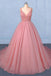 Ball Gown V Neck Tulle Prom Dress with Beads, Puffy Sleeveless Quinceanera Dresses N2333