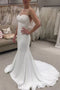 Simple Sleeveless Mermaid Wedding Dresss Elegant Bridal Dress UQW0064