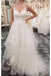 Spaghetti Straps Tulle Beach Wedding Dress with Lace Appliques, Long Bridal Dresses UQ1890