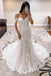 Spaghetti Straps Mermaid Lace Applique Tulle Wedding Dresses Bridal Gown UQW0043
