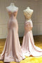 Pink Spaghetti Straps Mermaid Long Prom Dress, Simple Formal Gown UQP0125