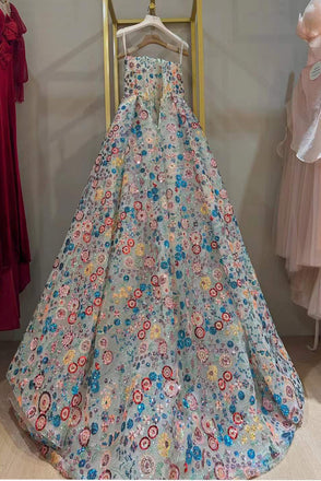 Sparkly New Style Sweetheart Neck Colorful Sequin Prom Dress, Strapless Long Party Gown UQP0217